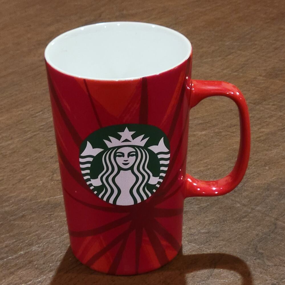 Starbucks @2014 Logo Mermaid  Red Coffee Mug Holiday Christmas Tea Cup 16fl oz